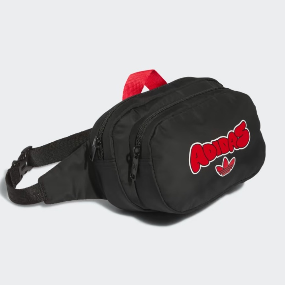 Adidas Originals Sport Waist Pack/Travel and Festival Bag, Black/Better Scarlet